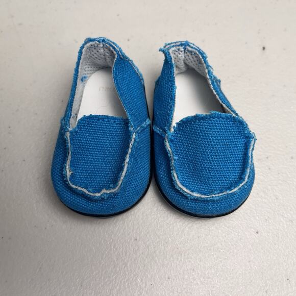 American Girl Bitty Baby Blue Loafer Generic Tan Slide Sandals Shoe Lot 18 Doll - Picture 3 of 13